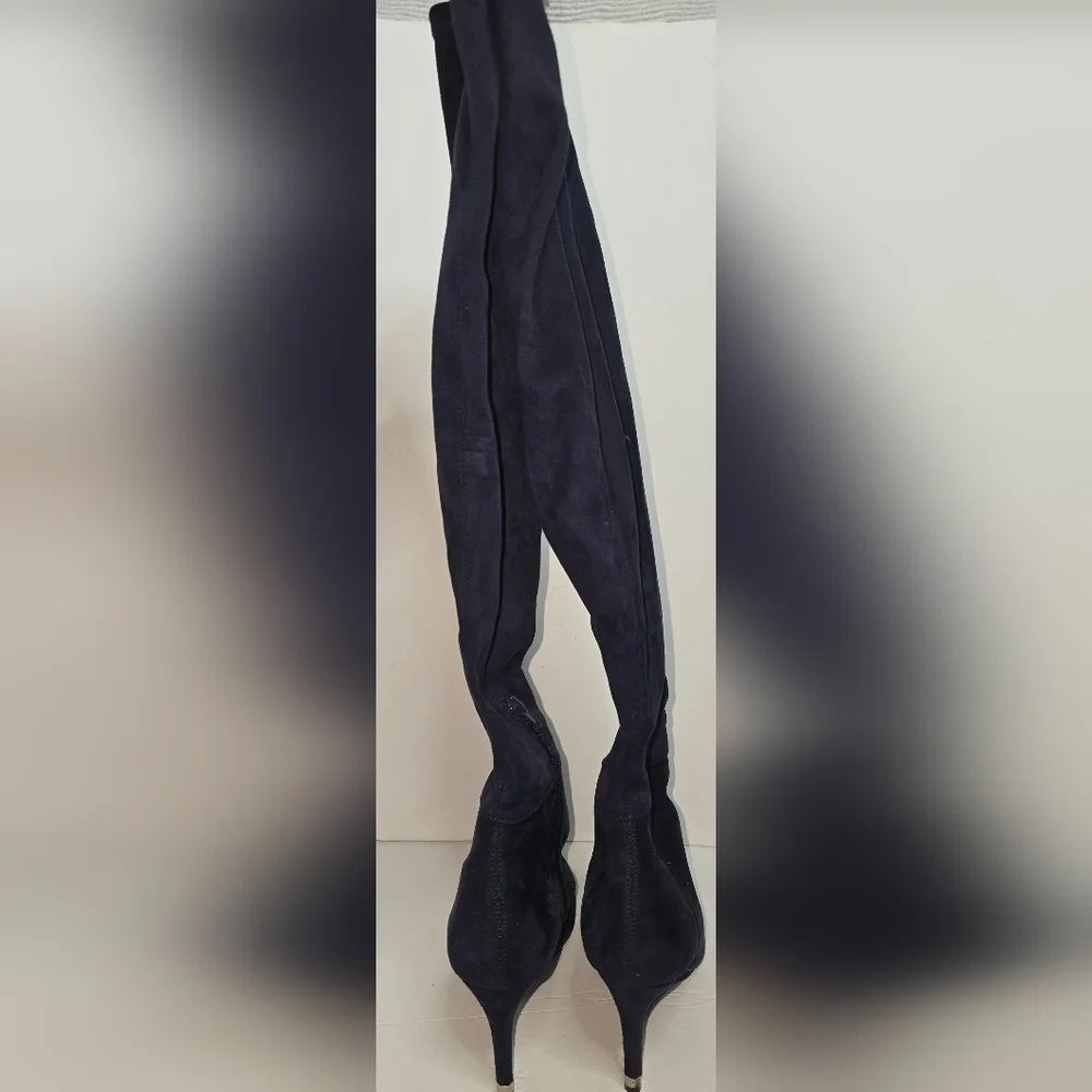 Call It SPRING Womens Dark Blue Knee High Boots Heels Pumps Size 8.5